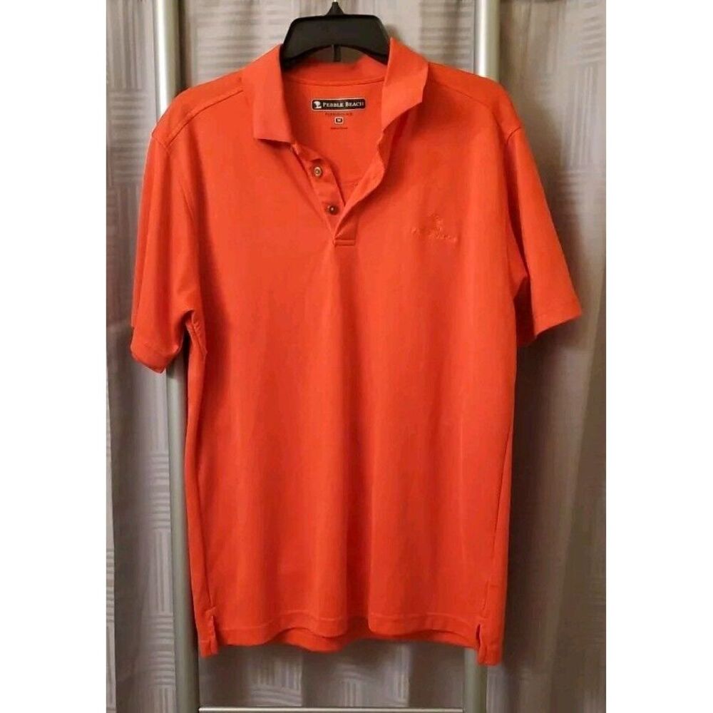 Pebble Beach Performance Golf Polo Mens Red‎ Stretch Shirt